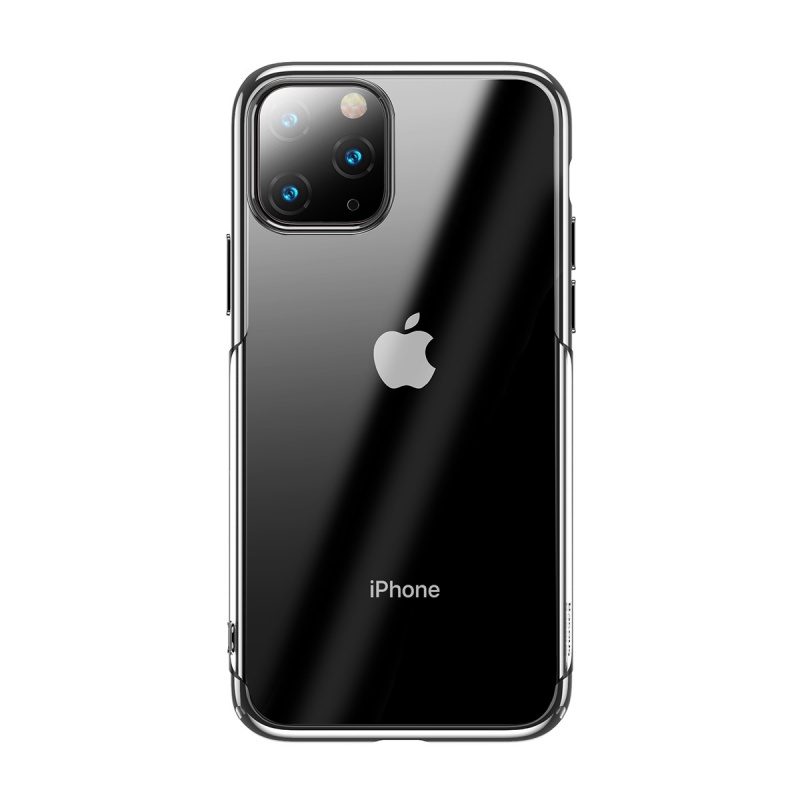 Silikónové puzdro Baseus Glitter Case pre Apple iPhone 11 Pro Max, strieborná