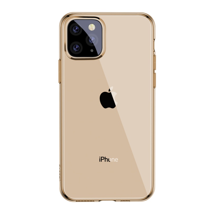 Silikonové pouzdro Baseus Simplicity Series pro Apple iPhone 11 Pro Max, zlatá