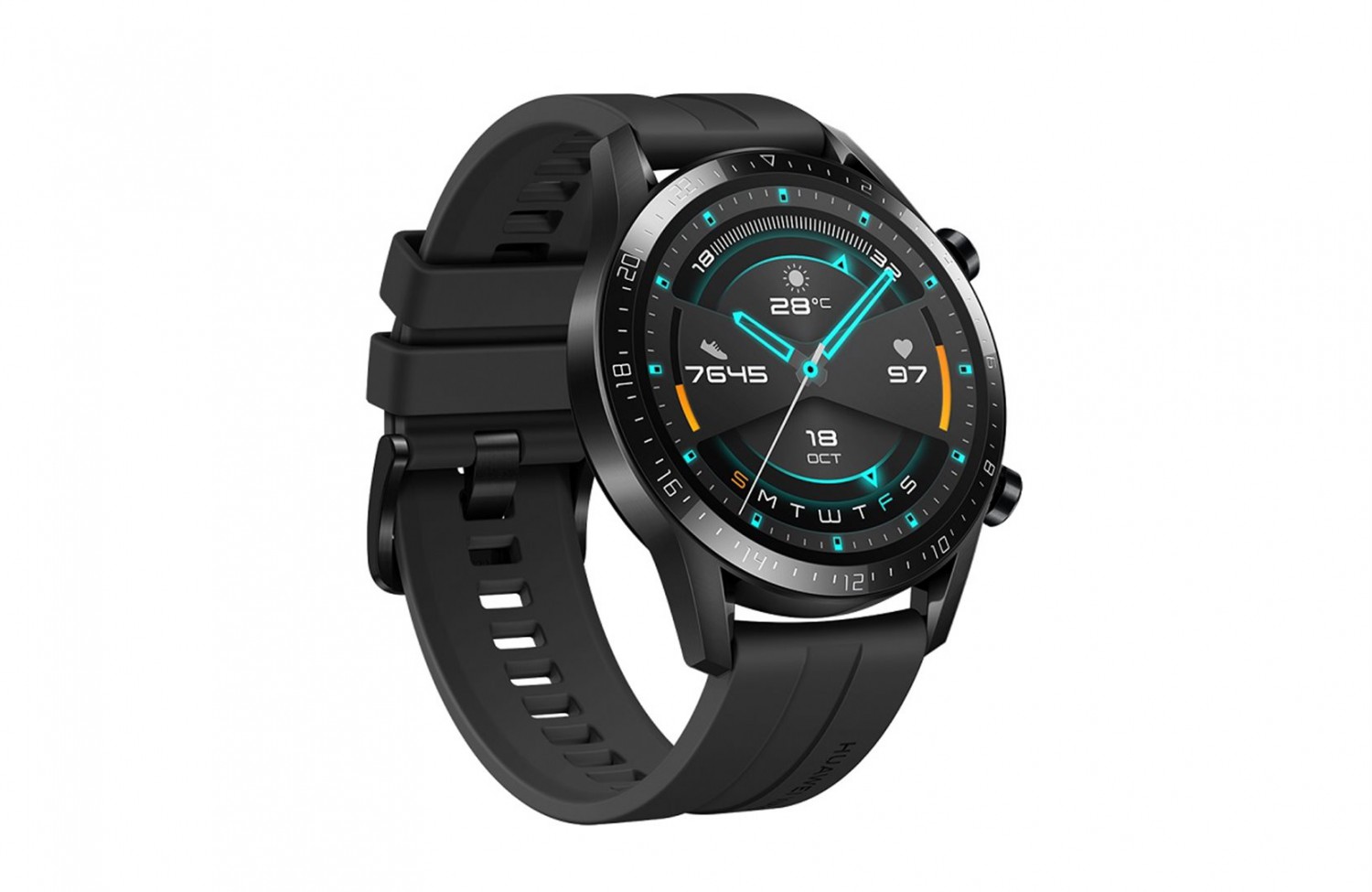 Huawei Watch GT 2 černá, Fluoroelastomerový pásek