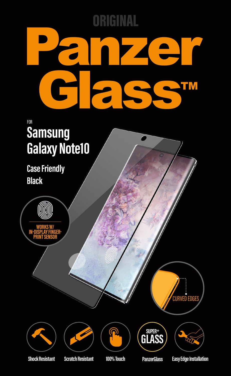 Ochranné sklo displeje PanzerGlass Premium pro Samsung Galaxy Note 10, černá