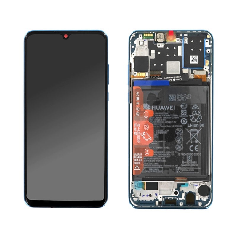 LCD + dotyk + rámček + batéria pre Huawei P30 Lite, white (Service Pack)