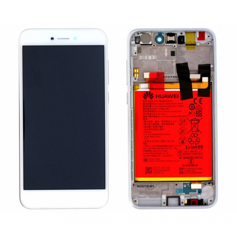 LCD + dotyk + rámček + batéria pre Huawei P9 Lite / Honor 8 Lite, white (Service Pack)
