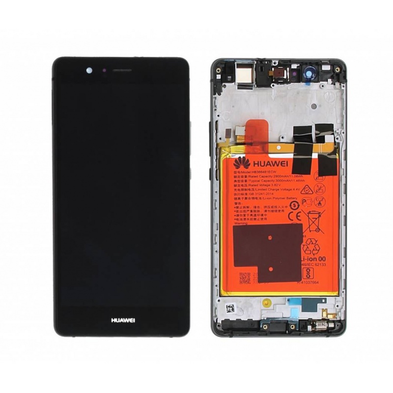 LCD + dotyk + rámček + batéria pre Huawei P9 Lite, black (Service Pack)