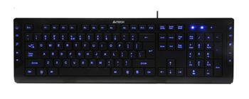 Multimediální klávesnice A4tech KD-600L modře podsvícená, CZ/US, USB, černá