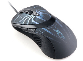 Herná myš A4tech XL-747H, ANTI-Vibram, 3600dpi, modrý pavúk