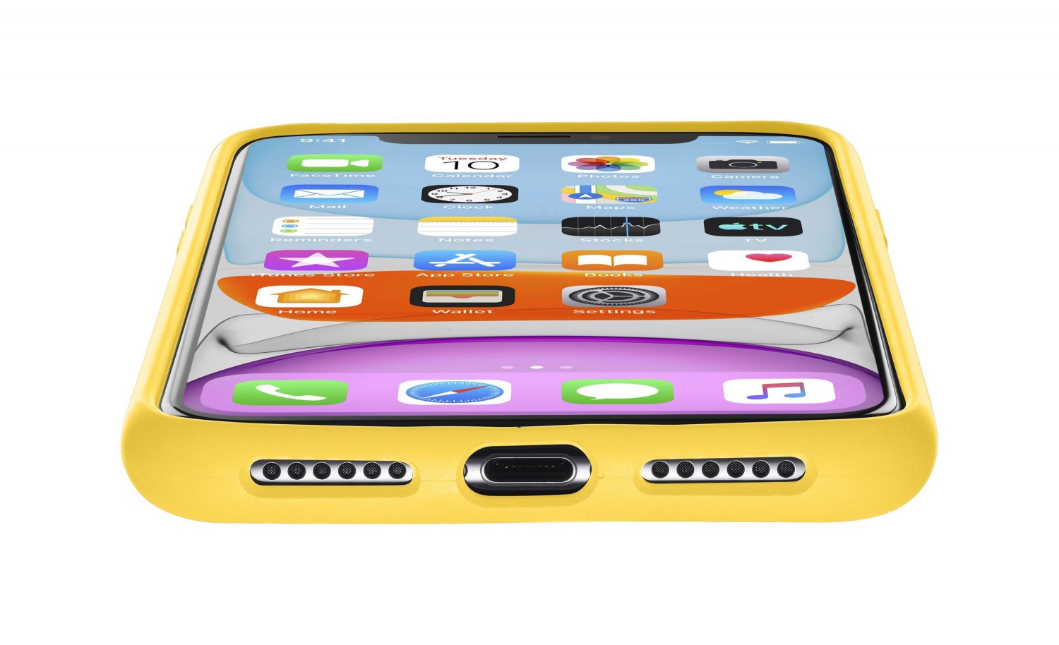 Silikonové pouzdro CellularLine SENSATION pro Apple iPhone 11, žlutá