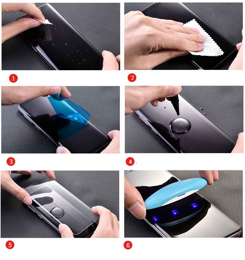 Tvrdené sklo Mocolo 3D UV pre Samsung Galaxy S9, transparent
