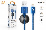 Datový kabel ALIGATOR PREMIUM 2A, Lightning, modrá