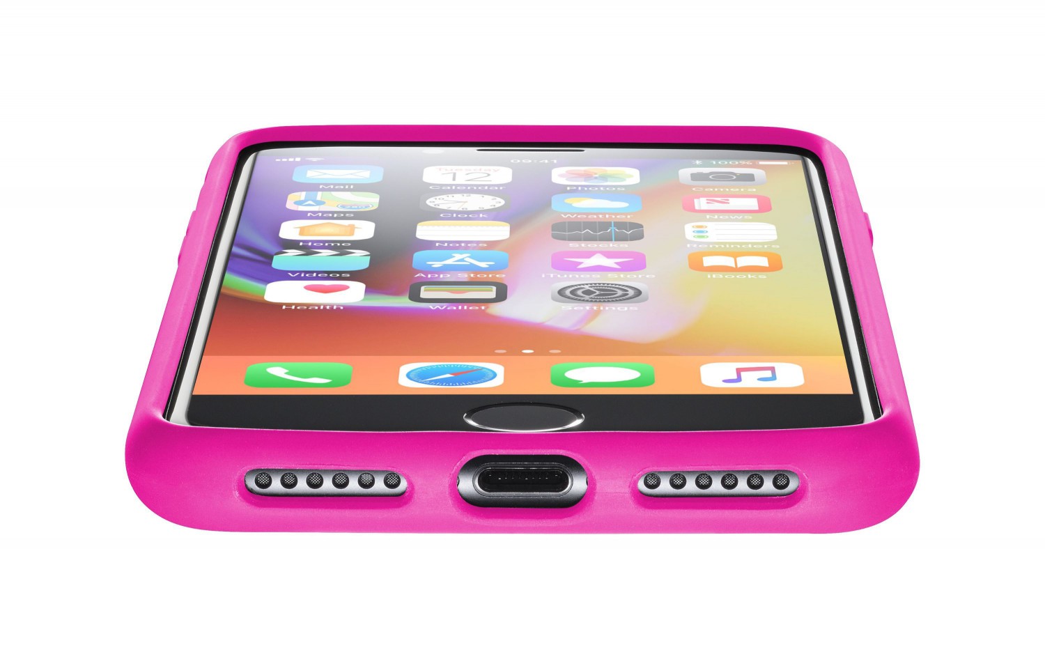 Silikonové pouzdro CellularLine SENSATION pro Apple iPhone 8/7/6, růžový neon