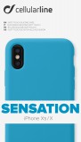 Silikonové pouzdro CellularLine SENSATION pro Apple iPhone X/XS, modrý neon