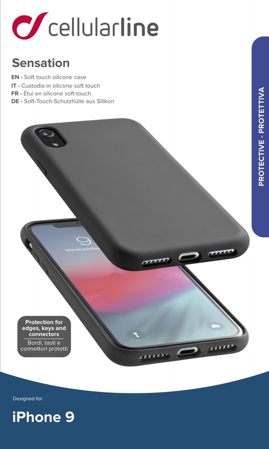 Silikonové pouzdro CellularLine SENSATION pro Apple iPhone XR, černá
