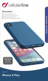 Silikonové pouzdro CellularLine SENSATION pro Apple iPhone XS Max, modrá