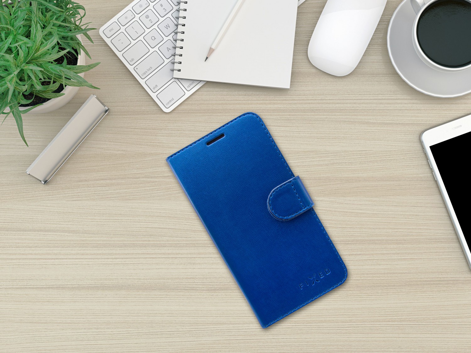 FIXED FIT SHINE flipové pouzdro pro Samsung Galaxy Note 10, modré