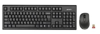 Set bezdrátová klávesnice + bezdrátová myš A4tech 7100N, V-Track, CZ/US, USB, černá
