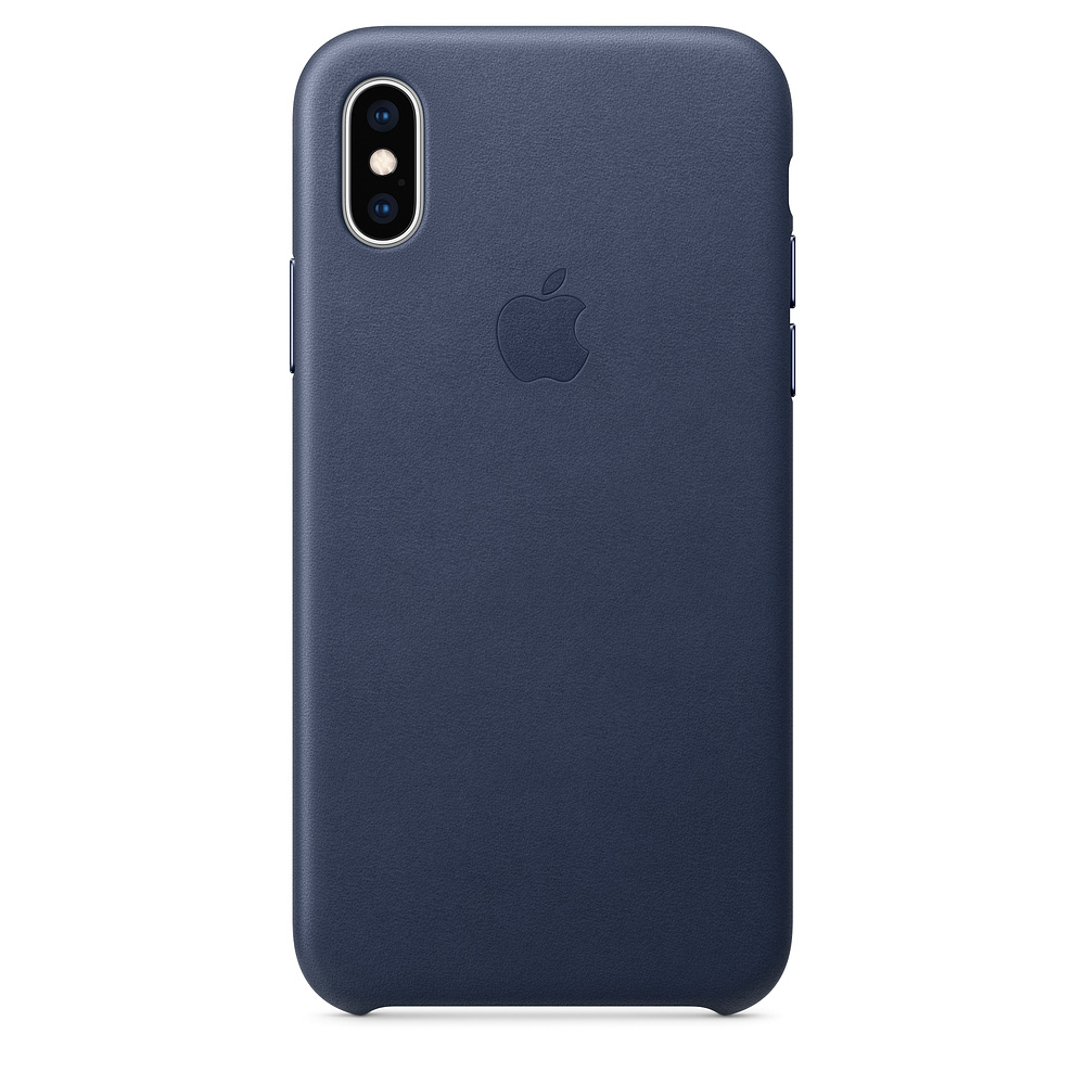 Kožené pouzdro Leather Case pro Apple iPhone XS Max, midnight blue