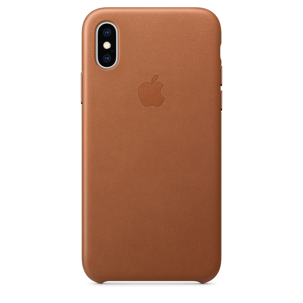Kožené pouzdro Leather Case pro Apple iPhone XS, saddle brown