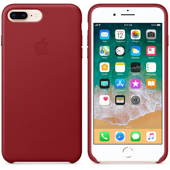 Kožené pouzdro Leather Case pro Apple iPhone 8 Plus/7 Plus, red