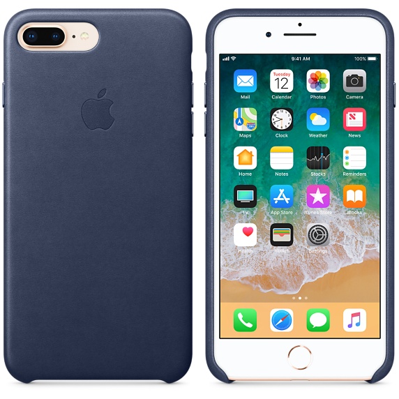 Kožené pouzdro Leather Case pro Apple iPhone 8 Plus / 7 Plus, midnight blue 