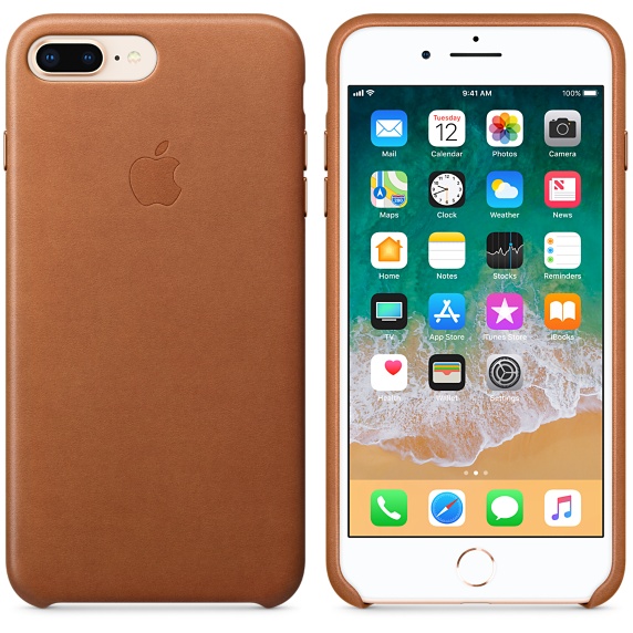 Kožené pouzdro Leather Case pro Apple iPhone 8 Plus / 7 Plus, saddle brown
