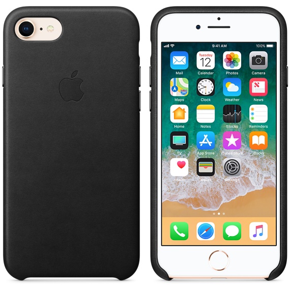 Kožené pouzdro Leather Case pro Apple iPhone 7/8/SE 2020, černá