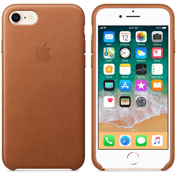 Kožené pouzdro Leather Case pro Apple iPhone 7/8/SE 2020, saddle brown