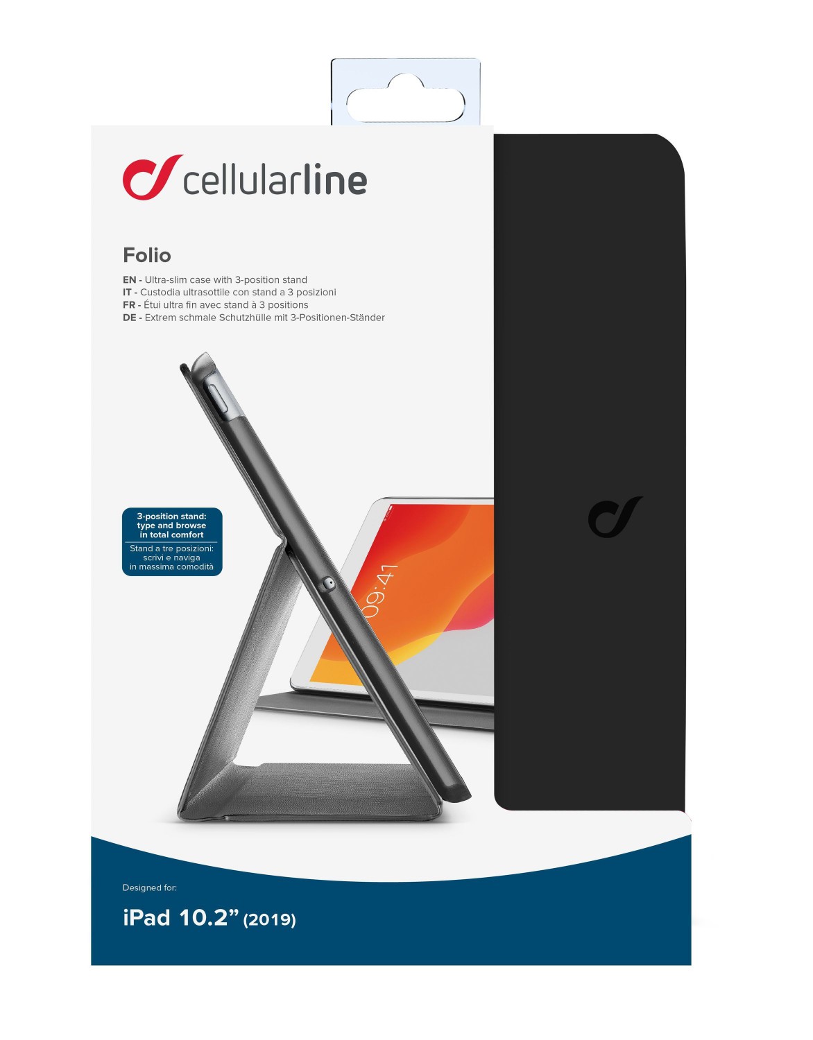 CellularLine FOLIO pouzdro flip pro Apple iPad 10.2" (2019), černéFOLIO pro Apple iPad 10,2" (2019), černé