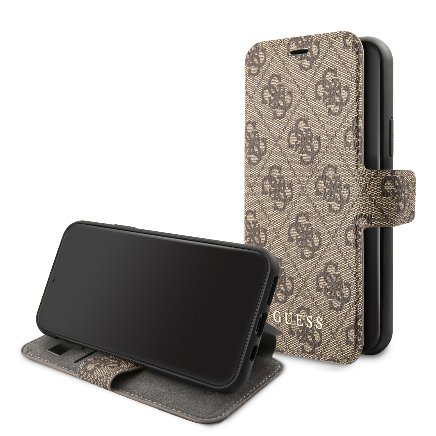 Guess Charms 4G pouzdro flip pro Apple iPhone 11 Pro brown