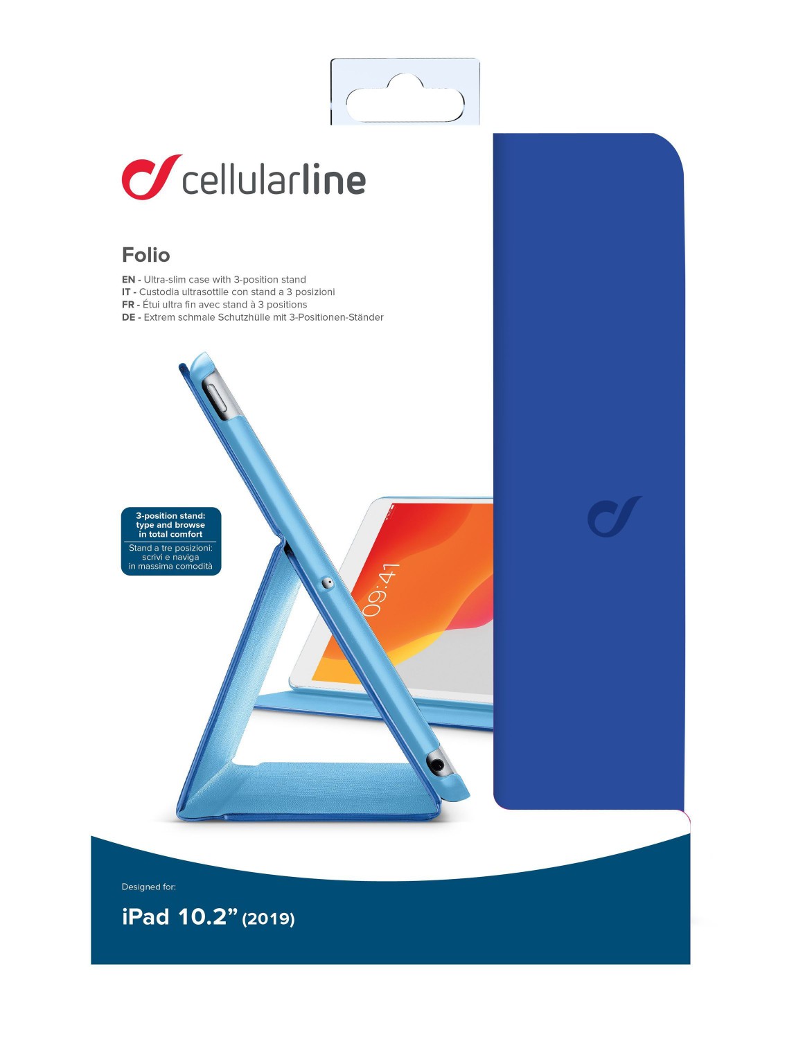 CellularLine FOLIO pouzdro flip pro Apple iPad 10.2" 2019, modré
