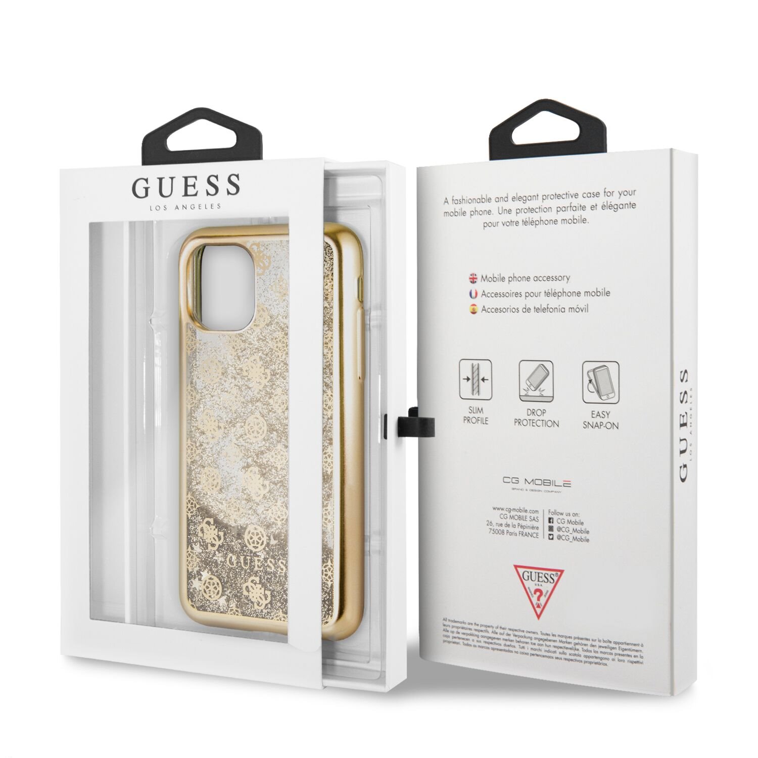 Guess 4G Peony Glitter GUHCN58PEOLGG Zadní kryt pro Apple iPhone 11 Pro gold 
