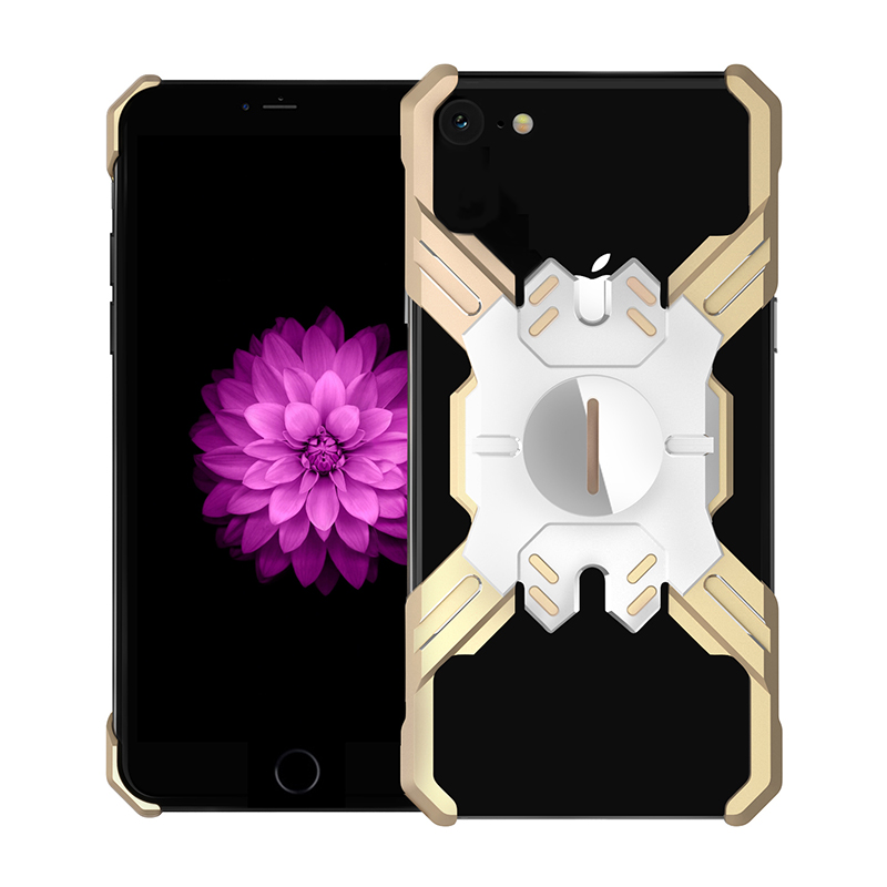 Zadný kryt Luphie Heroes Rotation Aluminium Bumper pre Apple iPhone 6 / 6S / 7/8, gold / silver