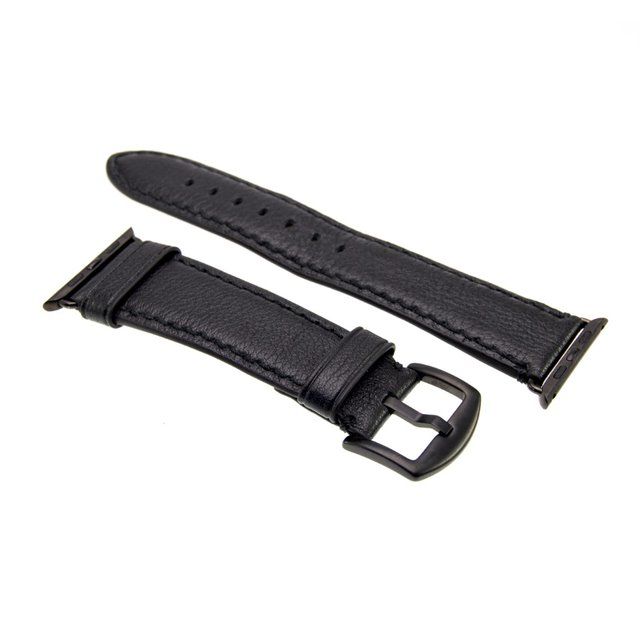 Kožený řemínek FIXED Berkeley pro Apple Watch 42 mm a 44 mm s černou sponou, černý