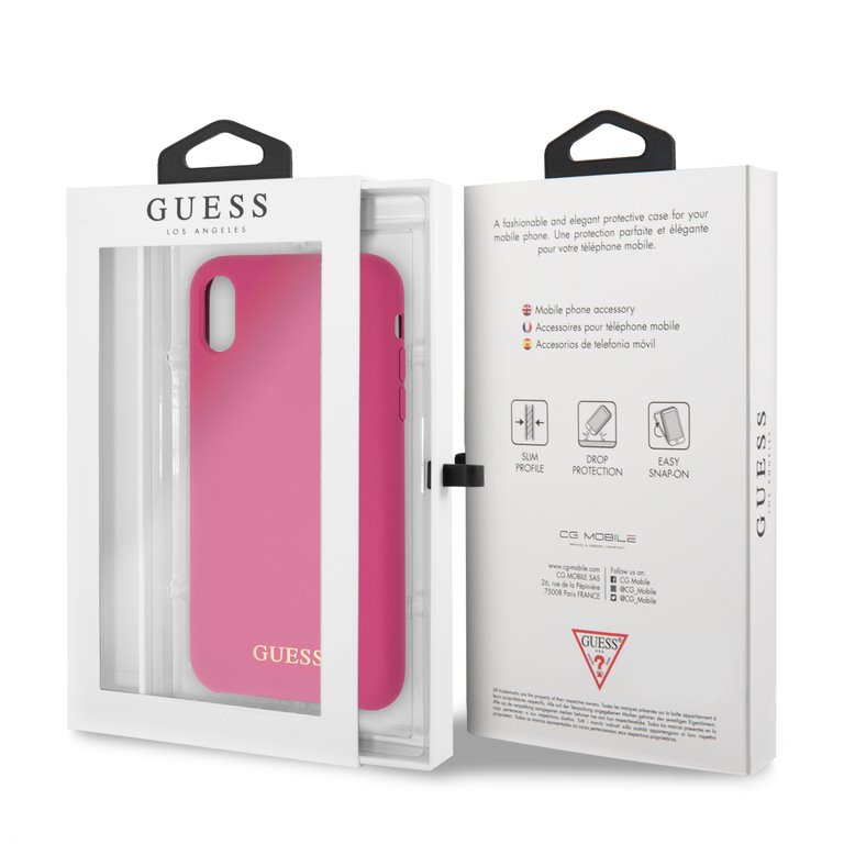 Guess silikonové pouzdro GUHCI61LSGLPI pro Apple iPhone XR pink