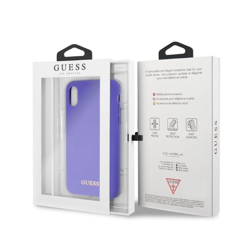 Guess silikonové pouzdro GUHCPXLSGLUV pro Apple iPhone X purple