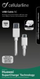 USB datový kabel Cellularline SC s USB-C konektorem, Huawei SuperCharge technologie, bílá