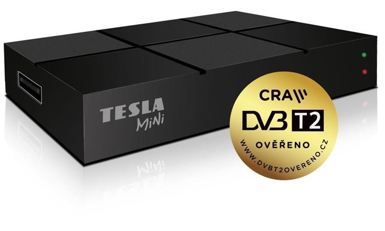Přijímač DVB-T/T2 TESLA TE-380 mini černá