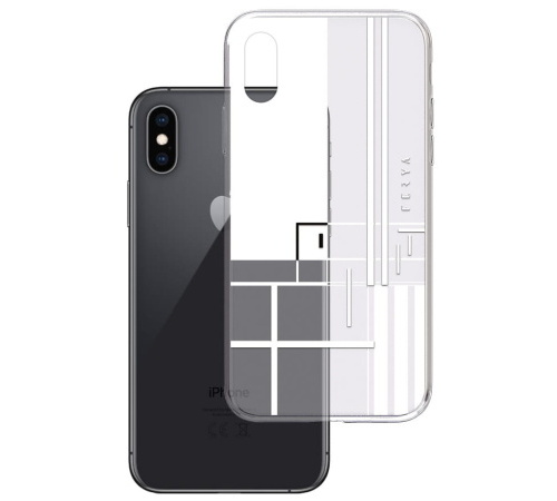 Kryt ochranný 3 mastných kyselín Fery Slim case pre Apple iPhone Xs, LINE white