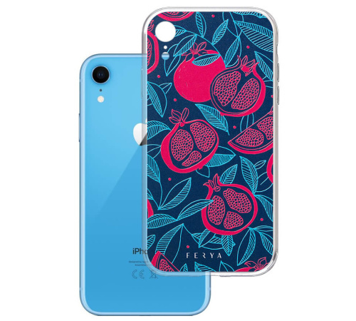 Kryt ochranný 3 mastných kyselín Fery Slim case pre Apple iPhone XR, pomegranate