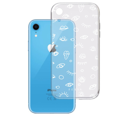 Kryt ochranný 3 mastných kyselín Fery Slim case pre Apple iPhone XR, BLINK white
