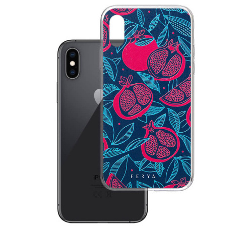 Kryt ochranný 3 mastných kyselín Fery Slim case pre Apple iPhone X, pomegranate