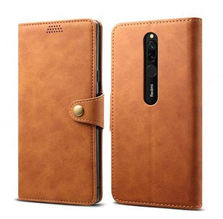 Lenu Leather flipové puzdro na Xiaomi Redmi 8, brown
