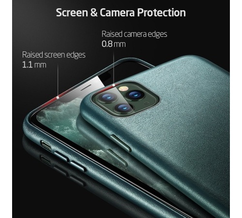 Ochranný kryt ESR Metro Leather pro Apple iPhone 11 Pro, zelená
