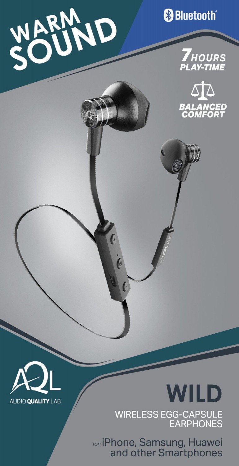Bezdrátová In-Ear sluchátka Cellularline Wild, AQL® certifikace, černá