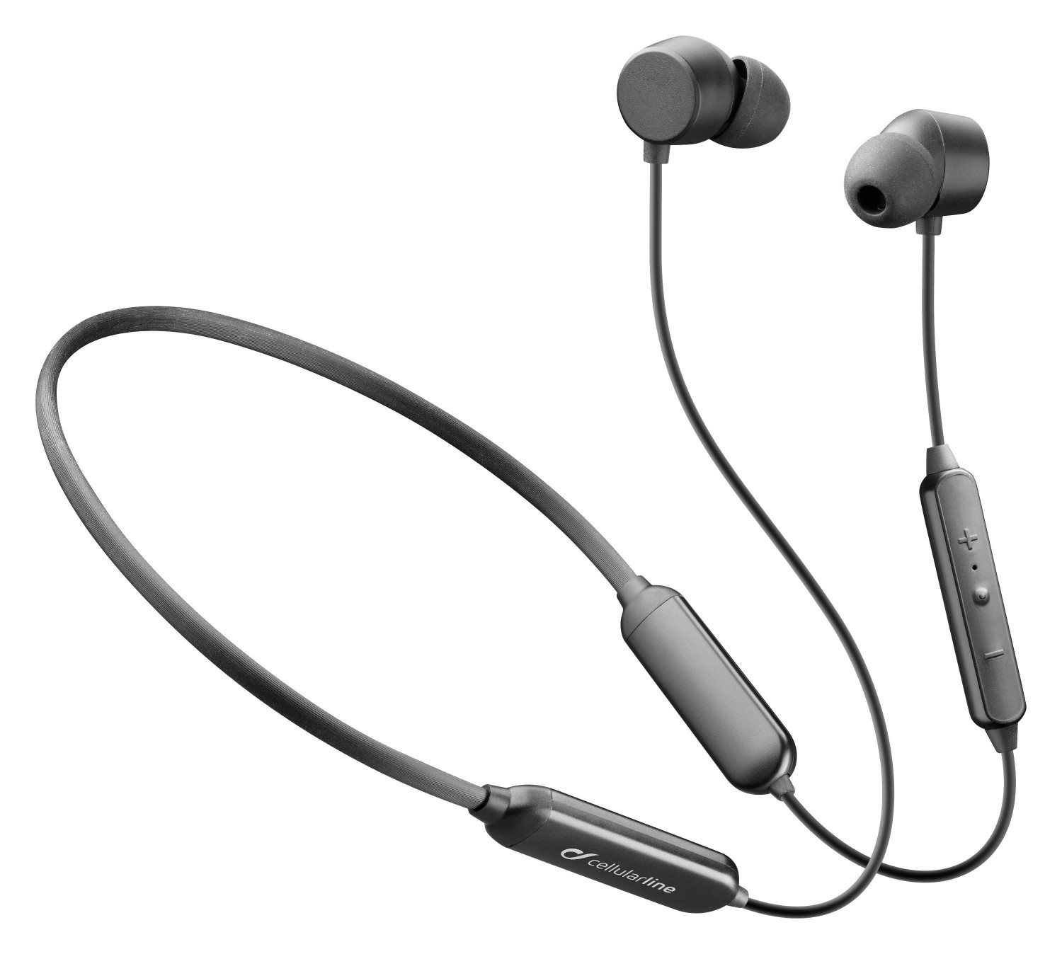 Bezdrátová In-ear sluchátka CellularLine Neckband Flexible s dlouhou výdrží černá