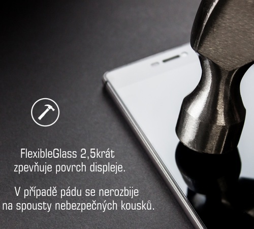Tvrdené sklo 3 mastných kyselín FlexibleGlass pre Nokia 2720 Flip
