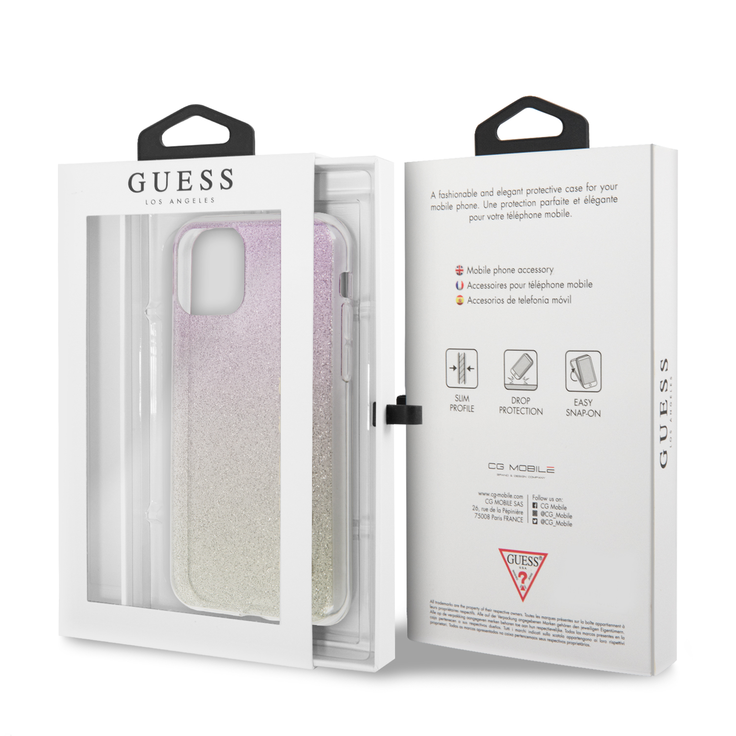 Guess Glitter Gradient Zadní kryt GUHCN61PCUGLGPI pro Apple iPhone 11 pink 