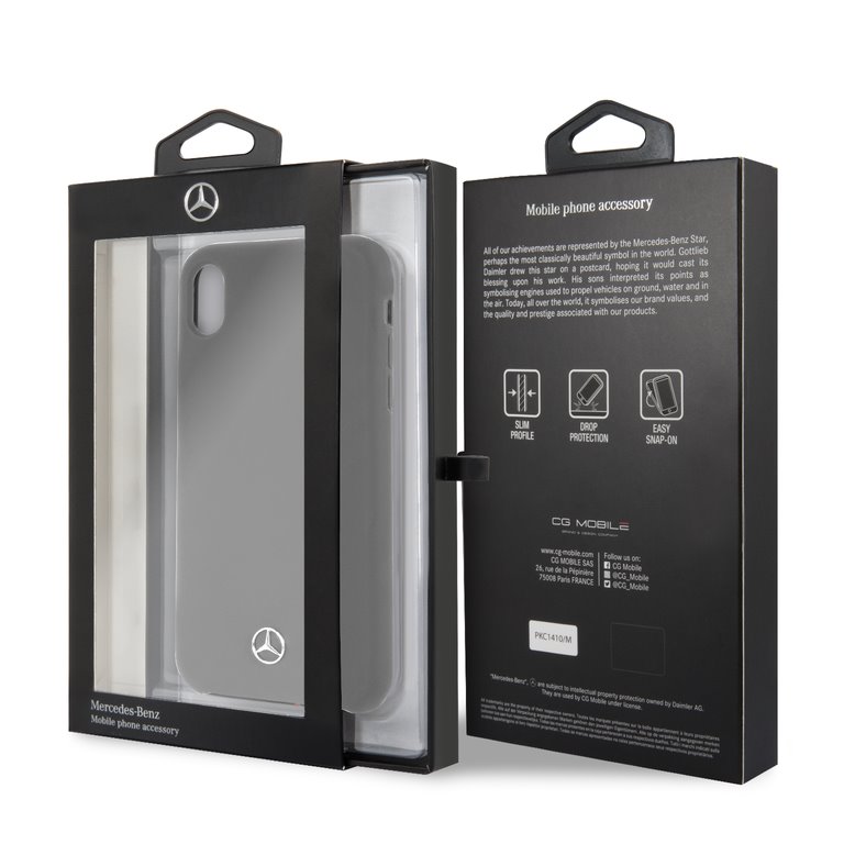 Mercedes Lining silikonové pouzdro MEHCI61SILGR pro Apple iPhone XR grey