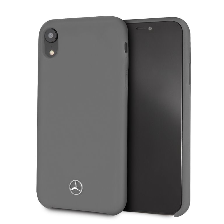 Mercedes Lining silikonové pouzdro MEHCI61SILGR pro Apple iPhone XR grey