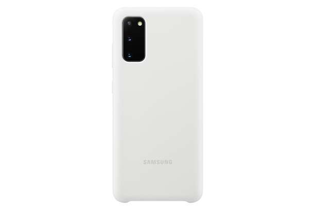 Silikonové pouzdro Silicone Cover EF-PG980TWEGEU pro Samsung Galaxy S20, bílá