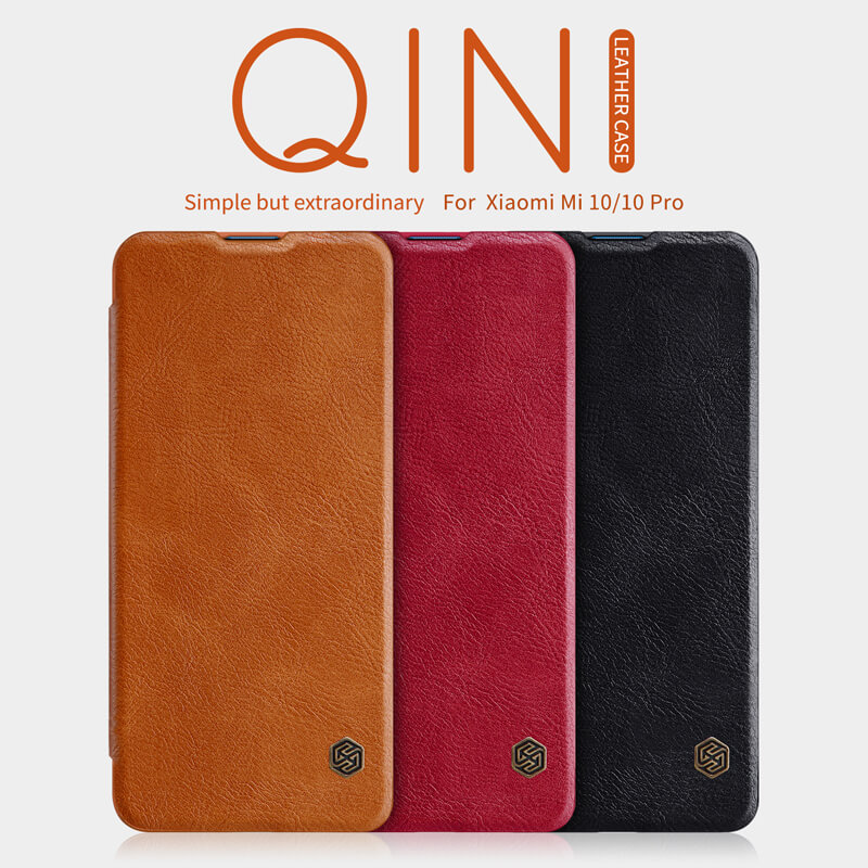 Nillkin Qin Book Pouzdro pro Xiaomi Mi 10/10 Pro Brown