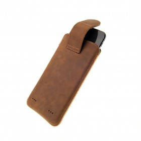 Kožené pouzdro FIXED Posh, velikost 4XL+, hnědé